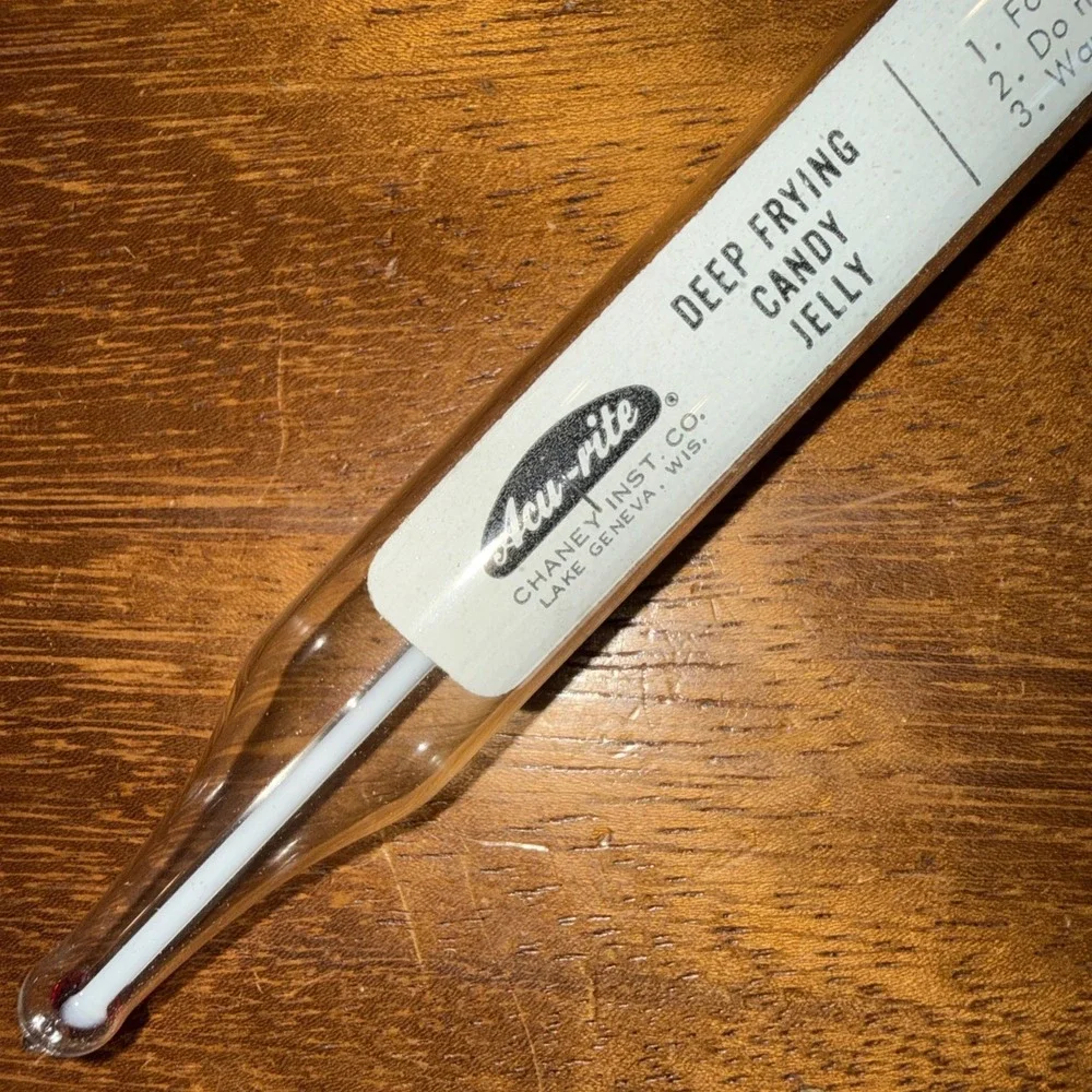 Deep Frying Candy Jelly Jam Thermometer‎ Vintage Acu-Rite Chaney Instrument Co